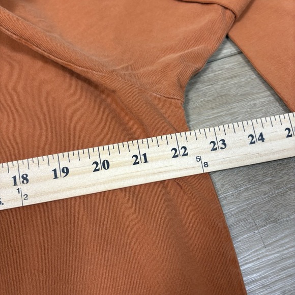 Cabela's Mens L Tall Heavy Cotton Orange Brown Pullover Shirt Crewneck - Picture 4 of 6